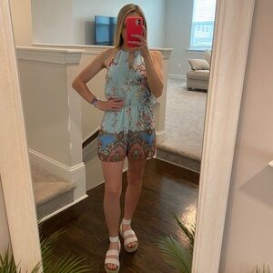 Light Blue Floral Romper